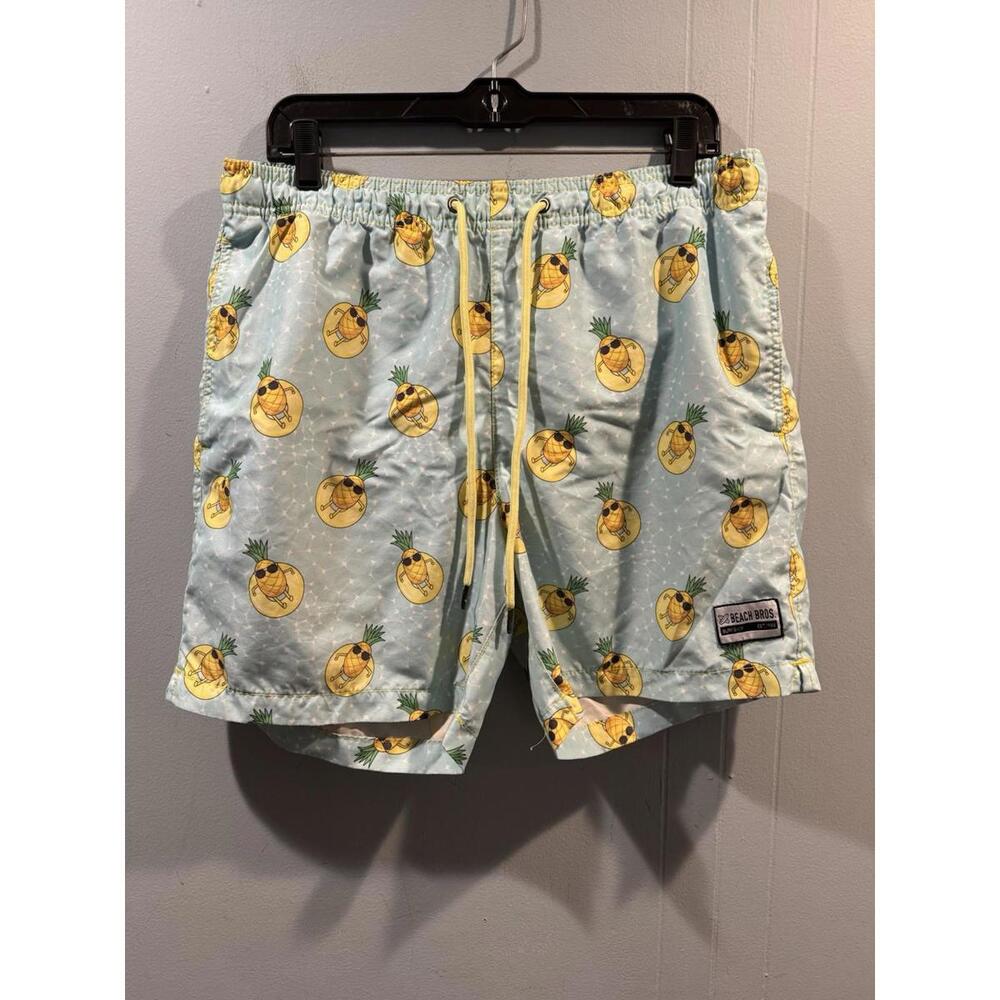 Mens Beach Bros. Trunk Shorts Surf Shop Size Large Pineapple